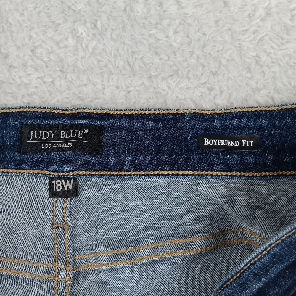 Judy Blue Jean Boyfriend Fit Women 18W Dark Wash Stretch JB82368DK-CO-PL - Picture 3 of 10